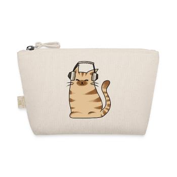 Katze Headset Musik Lofi Chillhop Geschenkidee - Bio-Täschchen - Natur - Vorne