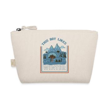 Boy Likes Winter Season Cozy Snow Landscape - Organic Pouch - nature - Front