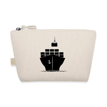 Sea container boat with crane loading - Organic Pouch - nature - Front