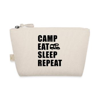 Camp Eat Sleep Repeat Wohnmobil in schwarz - Bio-Täschchen - Natur - Vorne