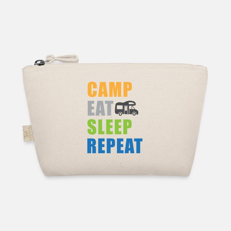 Camp Eat Sleep Repeat Wohnmobil in Farbe - Bio-Täschchen - Natur