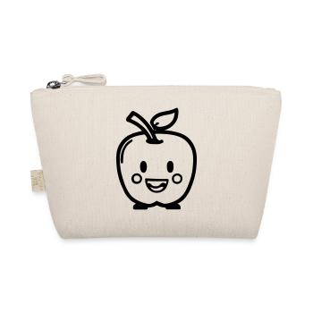 Niedlicher Apfel mit Gesicht Vektor Geschenkidee - Bio-Täschchen - Natur - Vorne