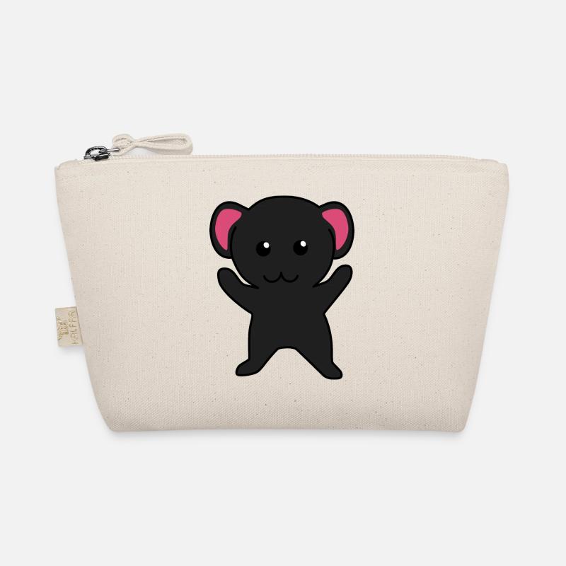 Kleine schwarze Maus - Bio-Täschchen - Natur