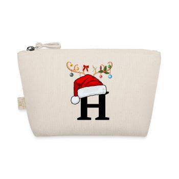 Buchstabe H Weihnachtsmütze - Bio-Täschchen - Natur - Vorne