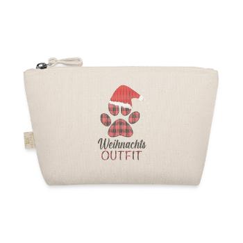 Merry Christmas Weihnachts Outfit mit Hund - Bio-Täschchen - Natur - Vorne