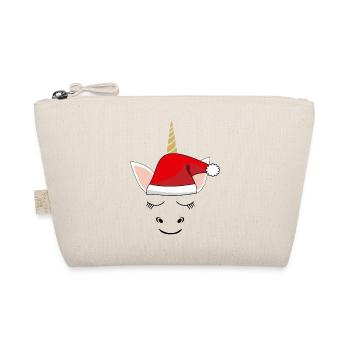 Visage de licorne avec chapeau de Noël - Trousse biologique - nature - Devant