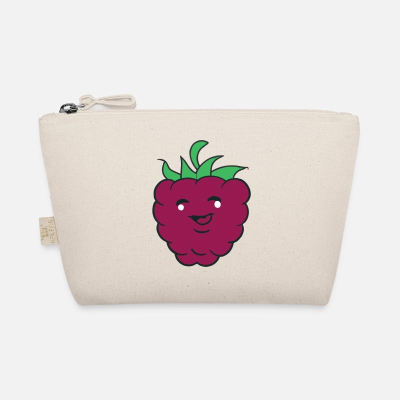 Himbeere mit Lächeln Gesicht Geschenkidee Bio-Täschchen