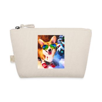 Happy Christmas Corgi - Organic Pouch - nature - Front