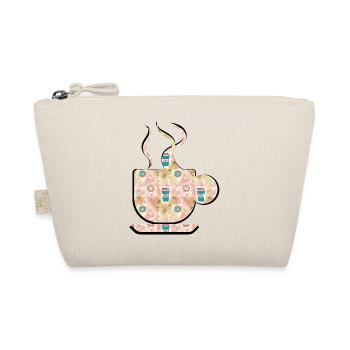 CUP OF STEAMING COFFEE/TEA, WITH DONUTS. - Organic Pouch - nature - Front