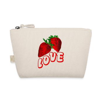 saftige Erdbeeren Liebe Frucht Obst reif saftig - Bio-Täschchen - Natur - Vorne