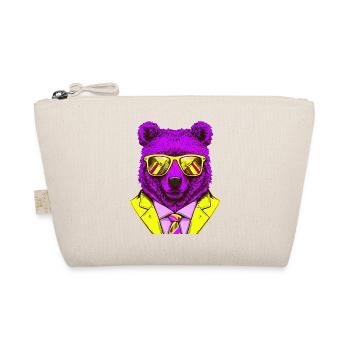cool boss bear with sunglasses on - Bio-Täschchen - Natur - Vorne
