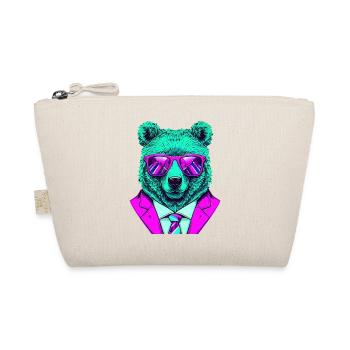 cool boss bear with sunglasses on - Bio-Täschchen - Natur - Vorne