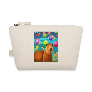 Cool Comic Portrait of Capybara birthday party - Organic Pouch - nature - Front