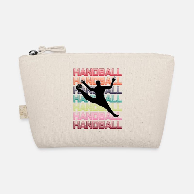 Handball Torwart mit buntem Hintergrund - Bio-Täschchen - Natur