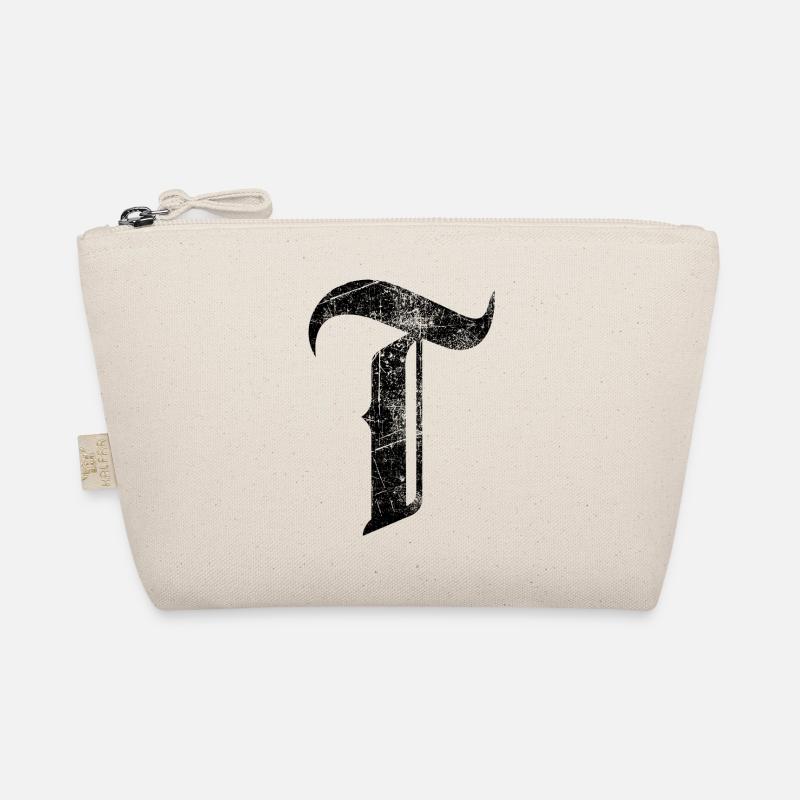 T-Shirt-Alphabet Initiale T - Bio-Täschchen - Natur