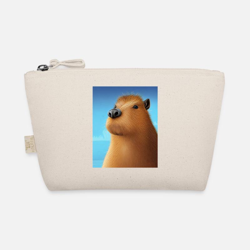 Cooles Comic-Porträt von Capybara - Bio-Täschchen - Natur