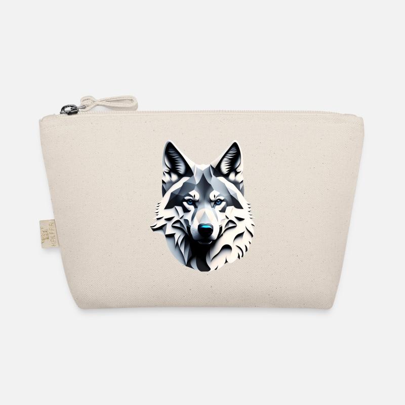 Wolf with blue eyes Organic Pouch