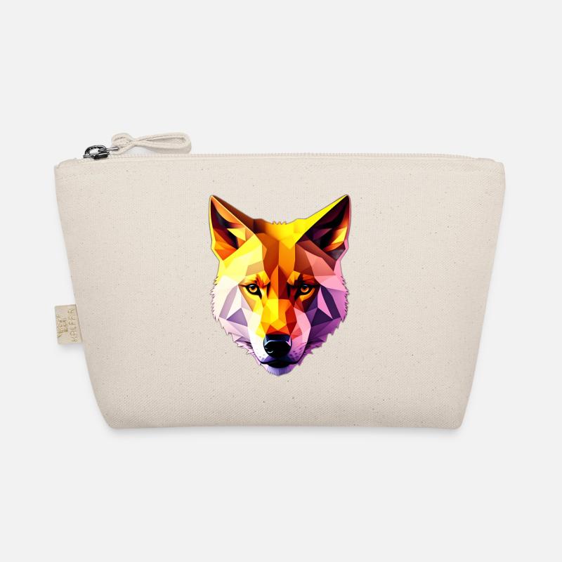 Low Poly Wolf Gesicht Design Bio-Täschchen
