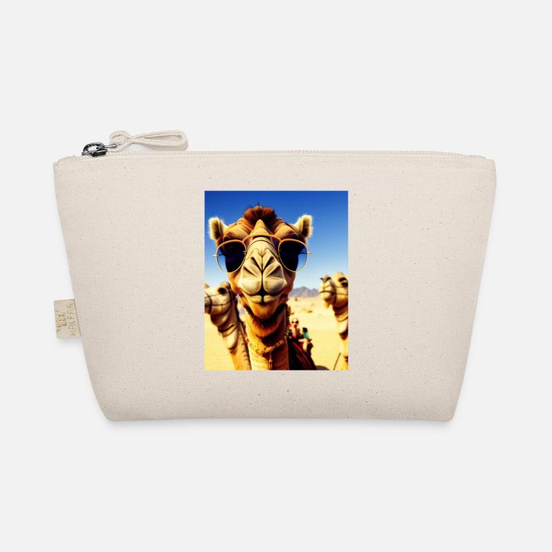 Coole Kamelurlaub Selfie Wüste Sonnenbrille Comic Bio-Täschchen