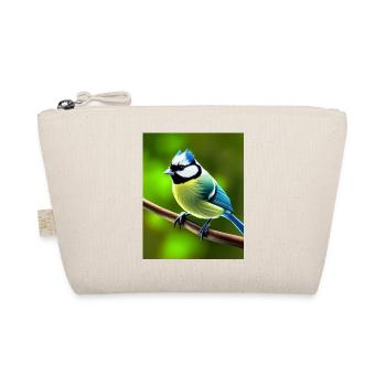 Cool Comic Portrait of a blue tit in the forest - Organic Pouch - nature - Front