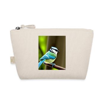 Cool Comic Portrait of a blue tit in the forest - Organic Pouch - nature - Front
