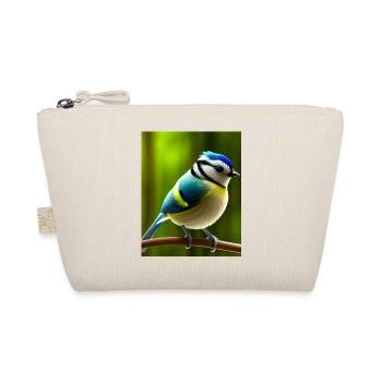 Cool Comic Portrait of a blue tit bird - Organic Pouch - nature - Front