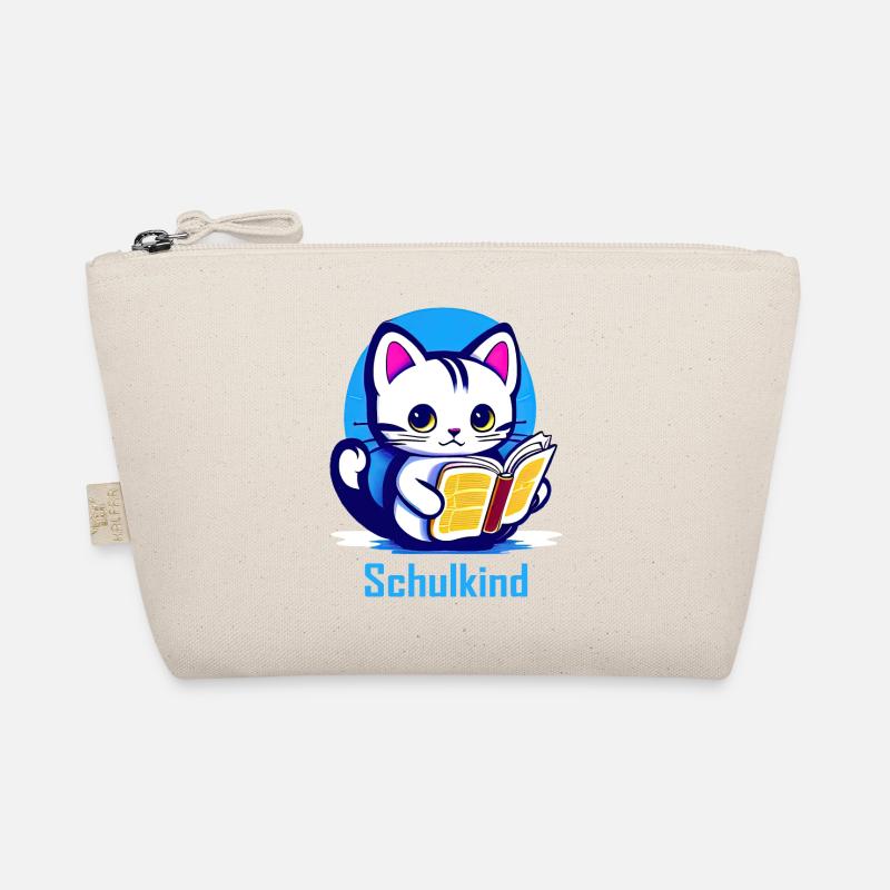 Schulkind Katze mit Buch Bio-Täschchen