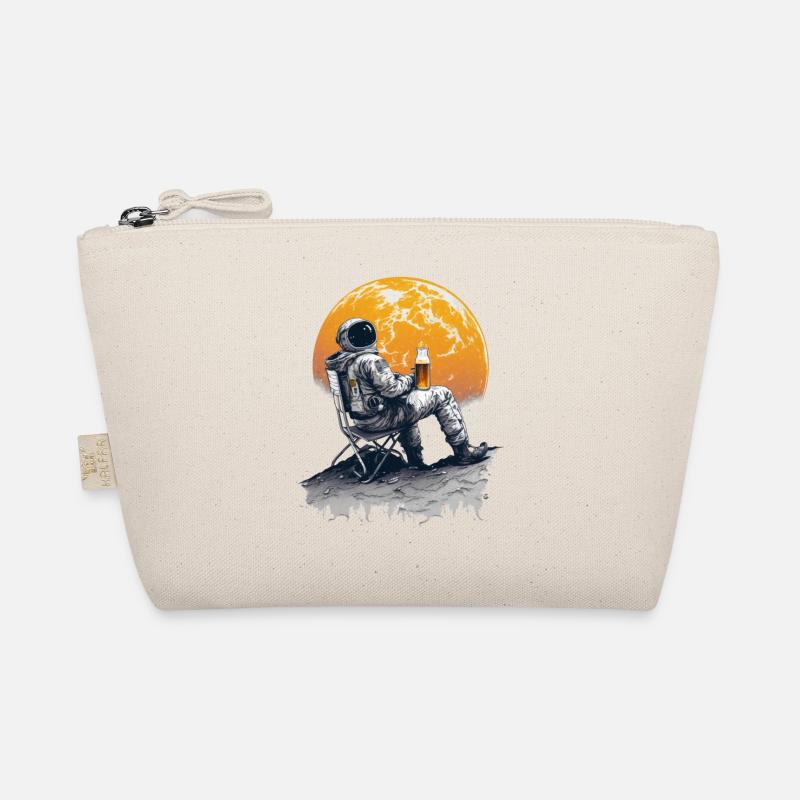 Cool illustration astronaut with beer on moon Organic Pouch