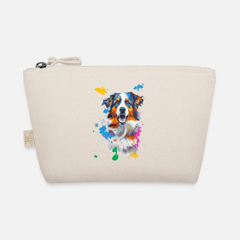 Hundeportrait im bunten Farbfluss Bio-Täschchen