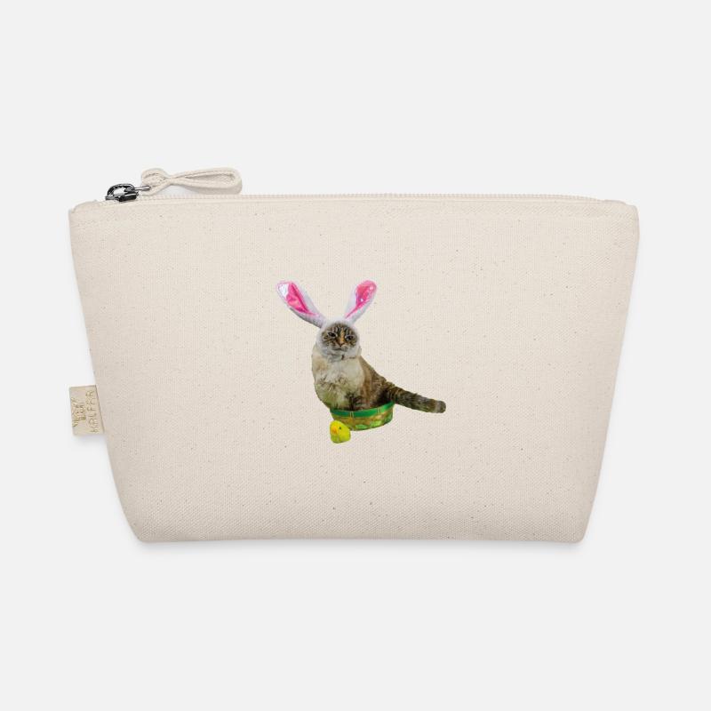 Katzen Geschenkidee, Ostergeschenk für Mann & Frau - Bio-Täschchen - Natur