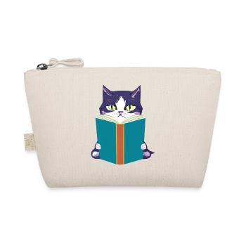 Cat Reading Kitten Books Cat Book Domestic Cat - Organic Pouch - nature - Front
