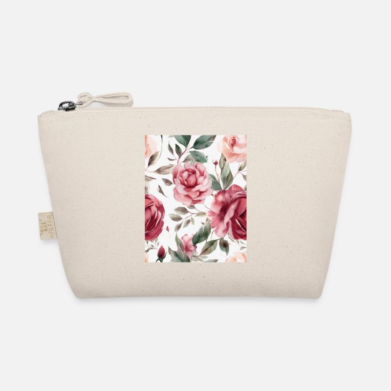 Wasserfarben Rose Bio-Täschchen