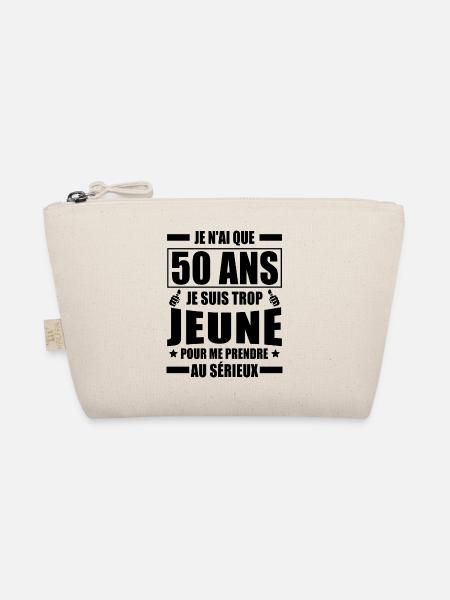 je n'ai que 50 ans / cadeau anniversaire 50 ans - Trousse biologique - nature - Devant