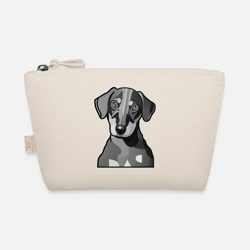 Dachshund design graphic motif in grayscale Organic Pouch