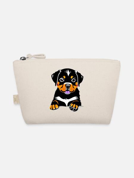 Dog puppy dog Rottweiler dogs Rottweiler puppy - Organic Pouch - nature - Front