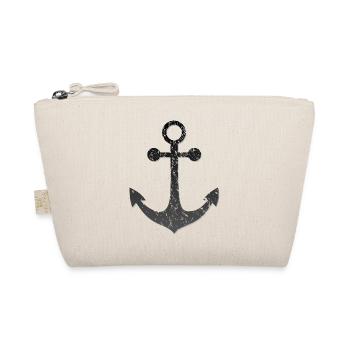 Anchor, black and grey, worn look - Organic Pouch - nature - Front