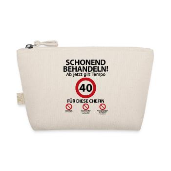 40. Geburtstag Chefin Geburtstagsgeschenk Spruch - Bio-Täschchen - Natur - Vorne