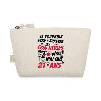conneries 21 ans / cadeau anniversaire 21 ans - Trousse biologique - nature - Devant