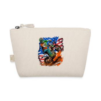 Amerikanische Flagge Motocross Splash - Bio-Täschchen - Natur - Vorne