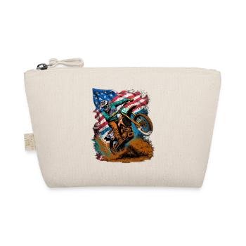 Motocross Action mit US-Flagge - Bio-Täschchen - Natur - Vorne