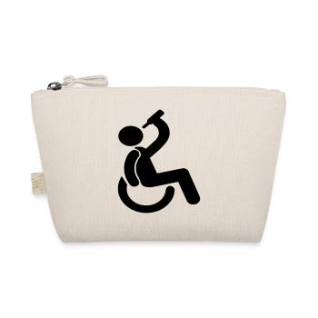 Drinking wheelchair user Humor symbol # - Organic Pouch - nature - Front