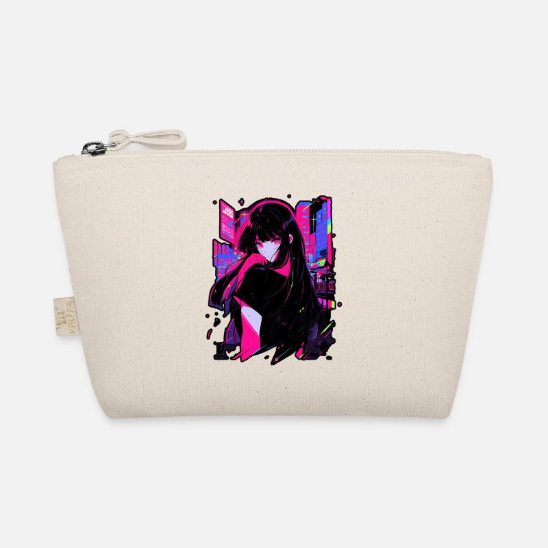 Anime Mädchen Kitsune posiert, süß, Fuchs, Bio-Täschchen