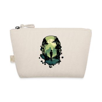 Wilderness Explorer, Man silhouette on forest - Organic Pouch - nature - Front