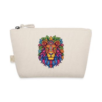 Rainbow Lion Mandala - Organic Pouch - nature - Front