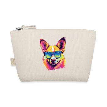 Corgi dog wearing sun glasses - Organic Pouch - nature - Front