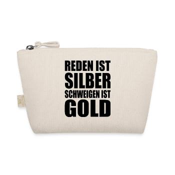 reden ist silber schweigen ist gold - Bio-Täschchen - Natur - Vorne