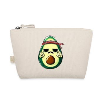 Hippie Avocado mit Bart - Bio-Täschchen - Natur - Vorne