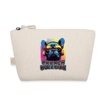 Bouledogue français portant des lunettes de soleil et des écouteurs - Trousse biologique - nature - Devant