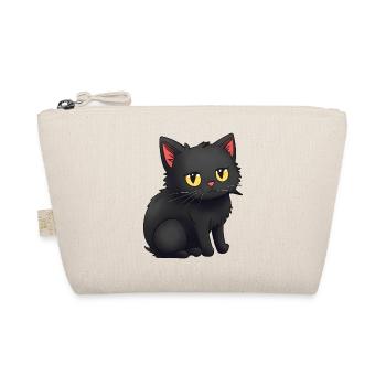 Black Cat Sticker Stcker - Organic Pouch - nature - Front