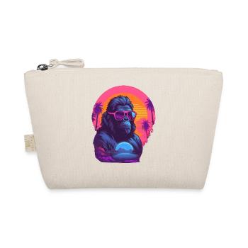 Synthwave gorilla wearing sunglasses - Bio-Täschchen - Natur - Vorne